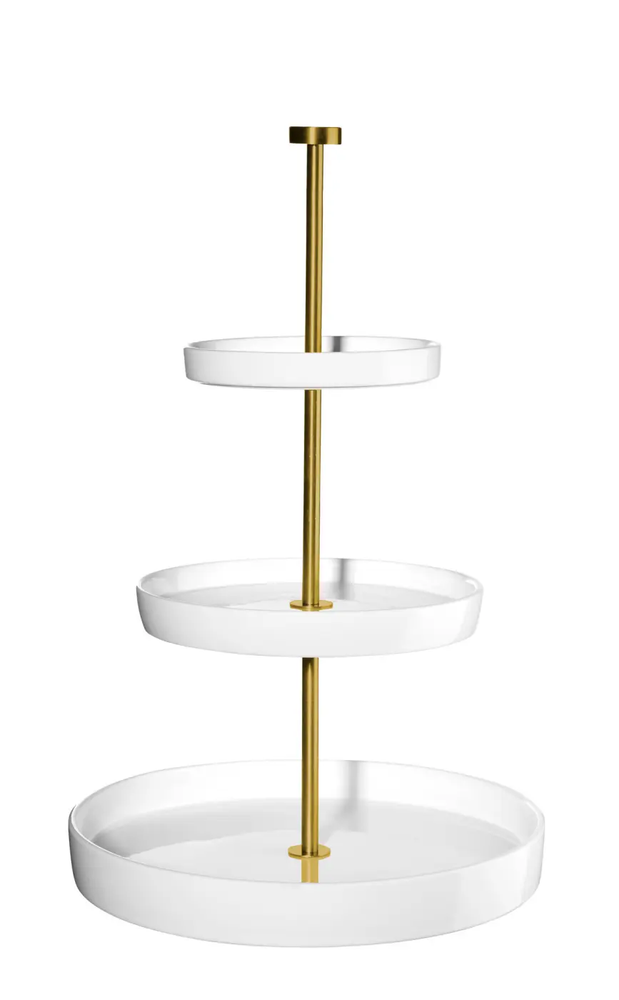 ASA Etagere  grande weiß glänzend D. 28/ 20/ 14,5 cm, H. 46 cm