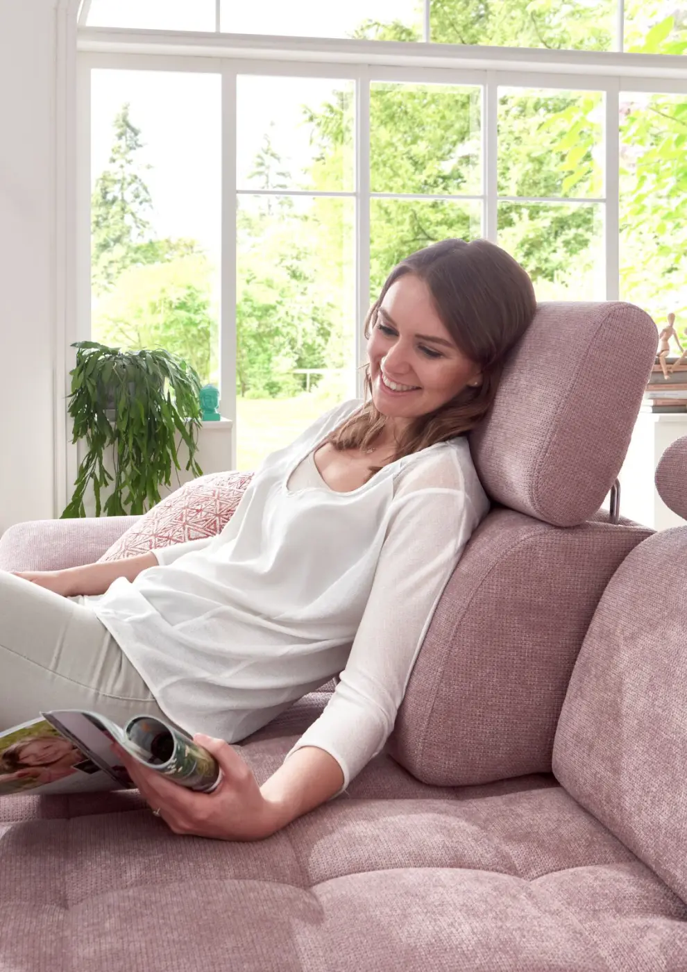 Poco Steinpol  Wohnlandschaft Torino XC mit manueller Kopfteilverstellung grau ca. 286 x 248 cm