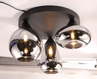 Trio Leuchten  Deckenleuchte Lumina Metall schwarz, Glas smoke 48,5 cm(Trio Leuchten  Deckenleuchte Lumina)