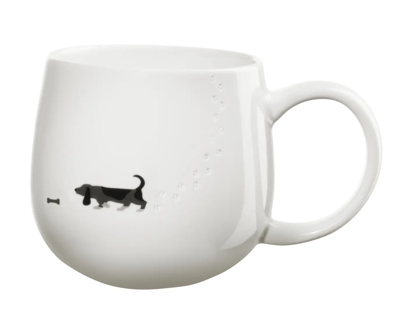 ASA Henkelbecher magufootprints Dog weiß mit Aufdruck 0,4 l