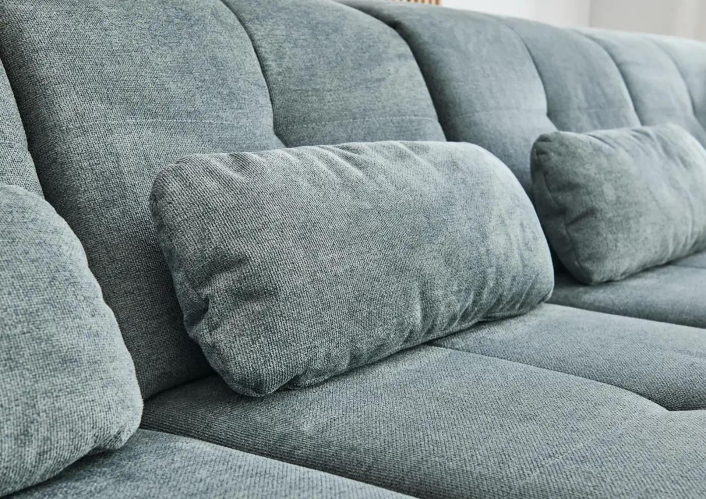 Megapol Wohnlandschaft mit Funktionen MM-MP1206 hellgrau ca. 198 x 351 x 259 cm