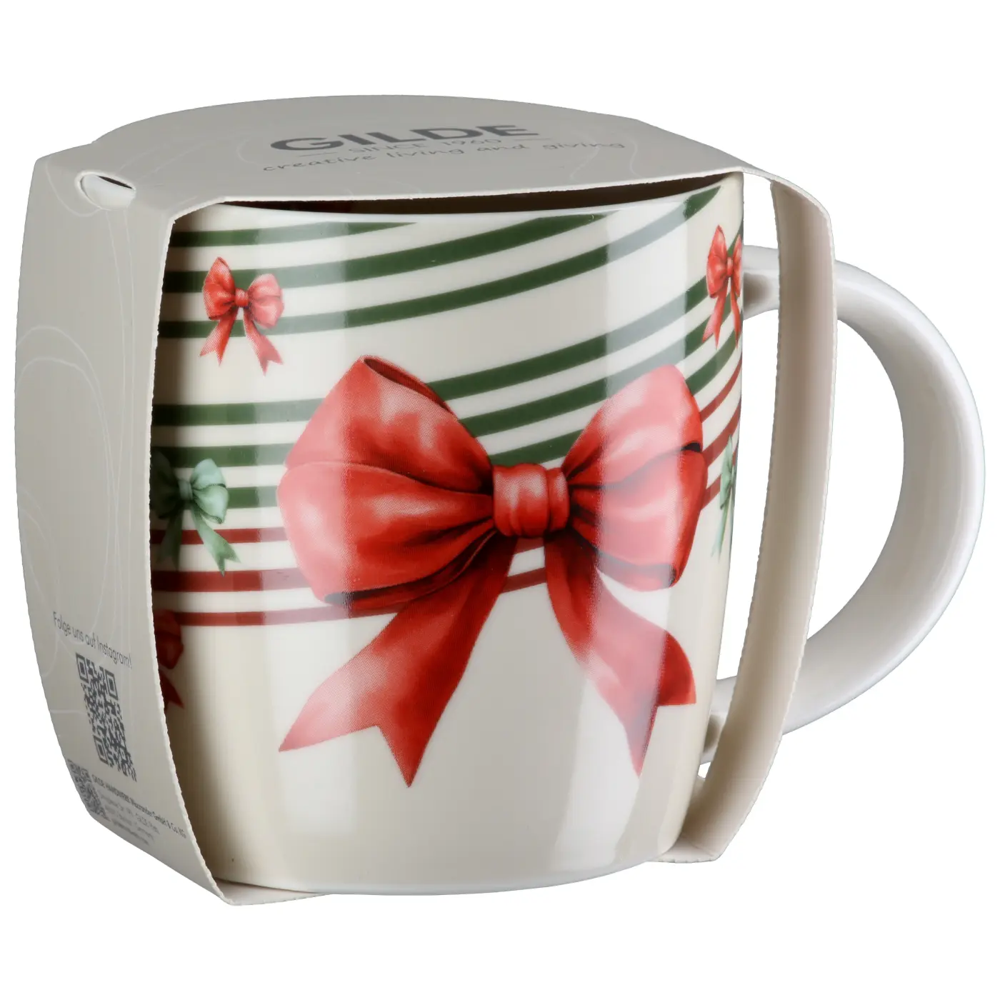 Gilde Tasse / Becher Schleife weiß L 8.5 x B 12 x H 9 cm