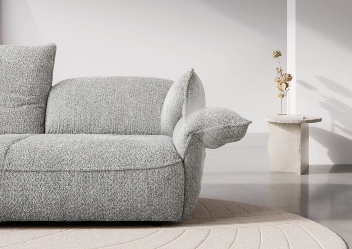 Koinor Wohnlandschaft ABBY Chenille hellgrau ca. 154 x 330 cm