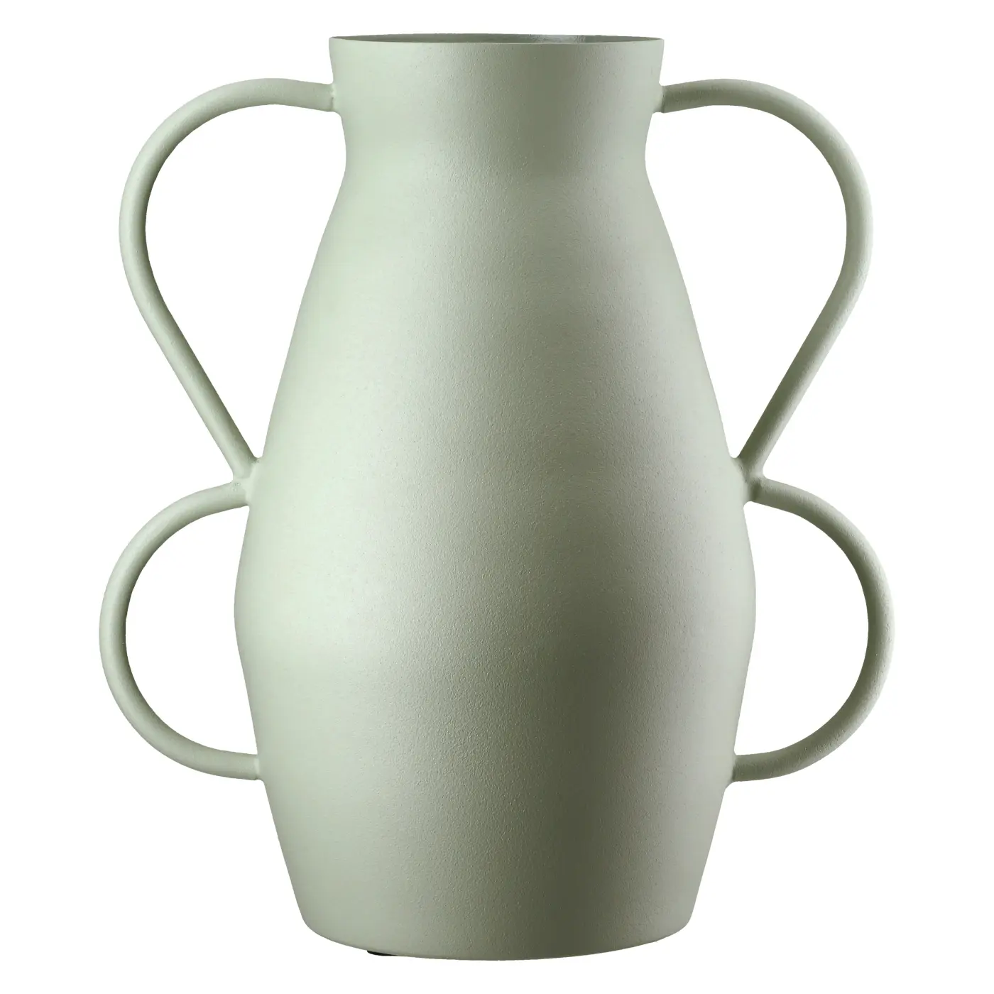 Gilde Vase rund hellgrün 21,5 cm Metall