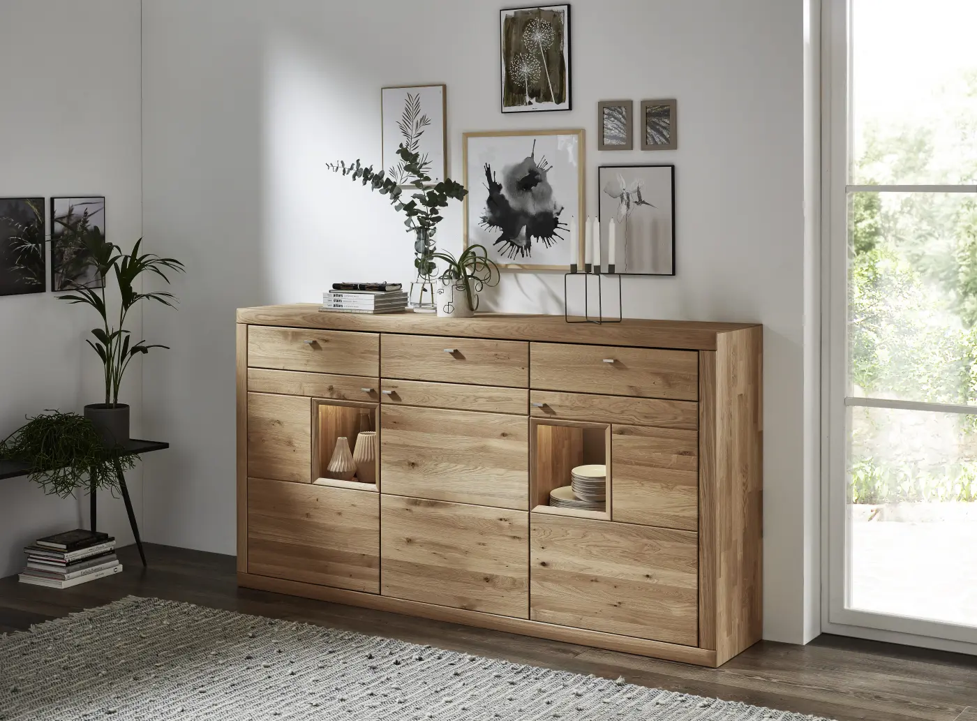 Wöstmann  Highboard 2041 Aurum europ. Wildeiche natur B/H/T: 204,2 x 111,6 x 42,1 cm