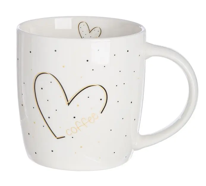 Gilde Tasse/Becher "coffee heart" weiß 350 ml