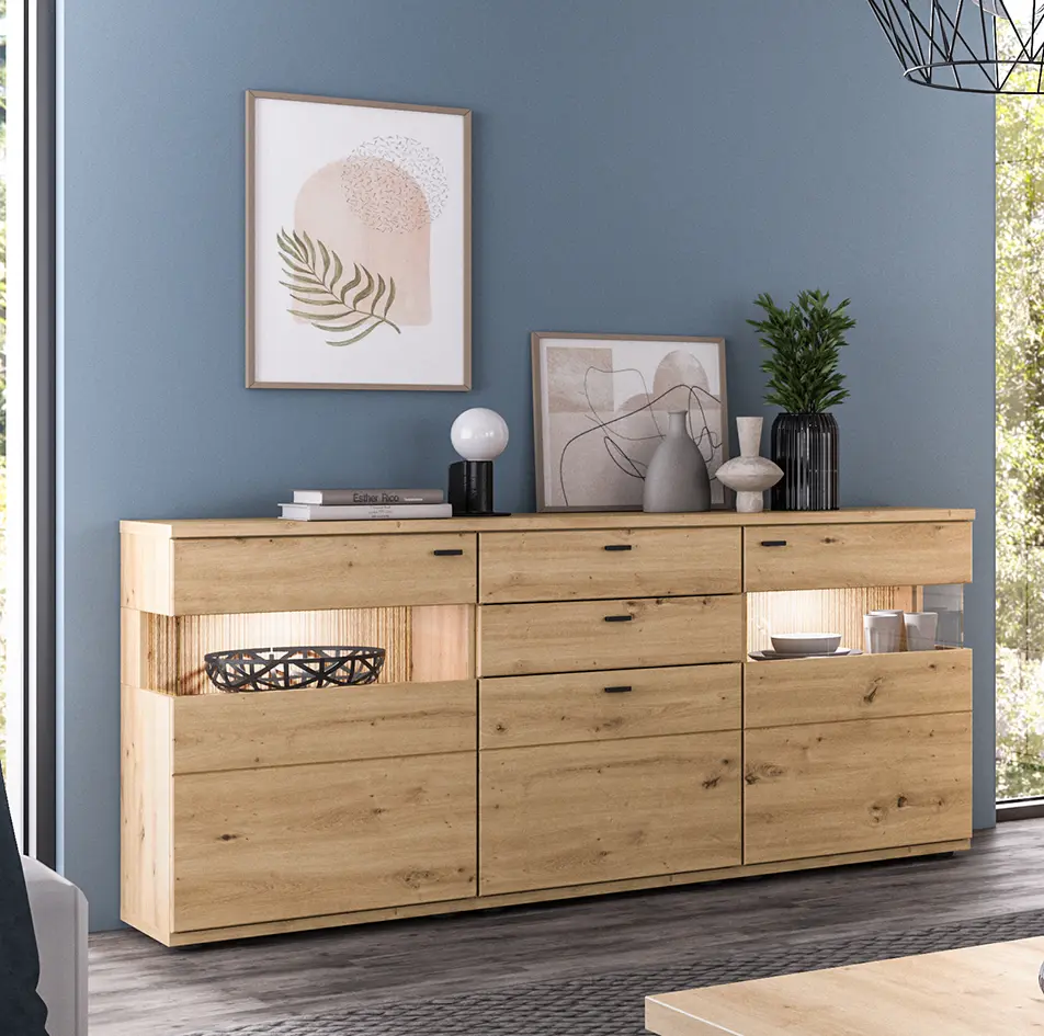 Interliving Sideboard inklusive Zubehör Serie 2110 Alteiche ca. 180 x 86 x 40cm