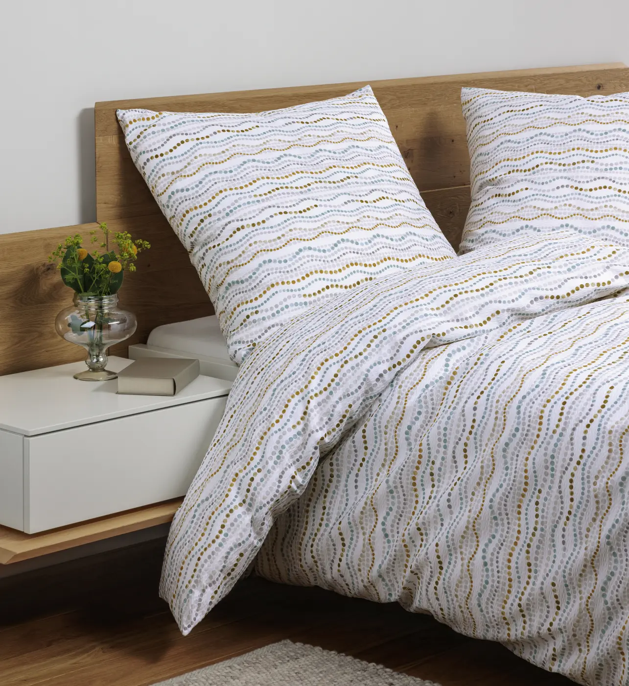 Janine Mako-Soft-Seersucker Bettwäsche TANGO salbei grau 135x200,80x80 cm