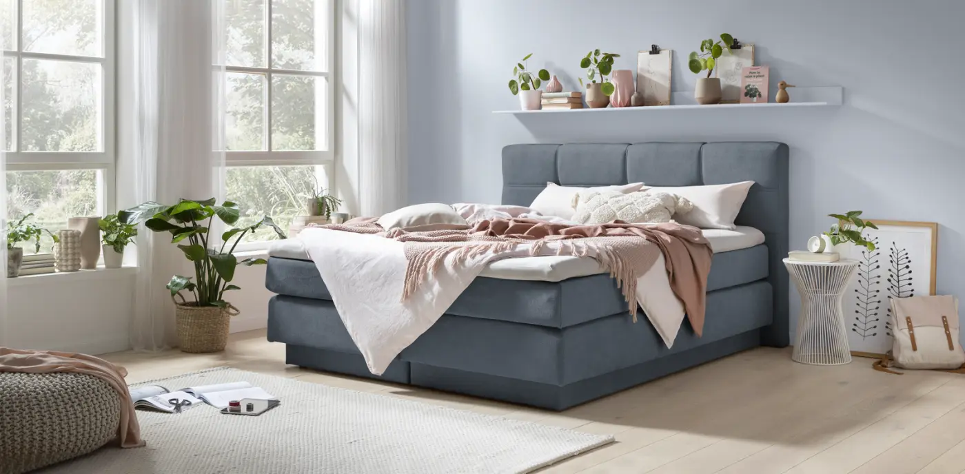 sun garden Boxspingbett  BX 2110 Portage LF 180x200 cm  grau