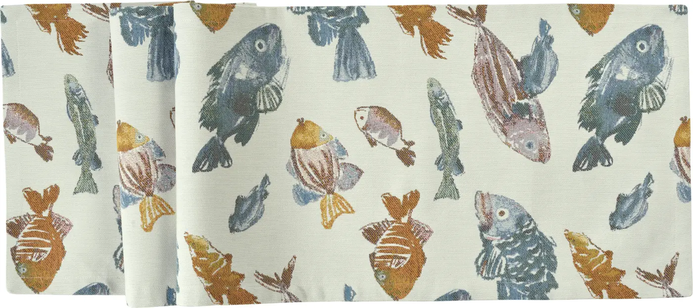 Sander Tischläufer Glup blue shadow/multi 40 x 100 cm