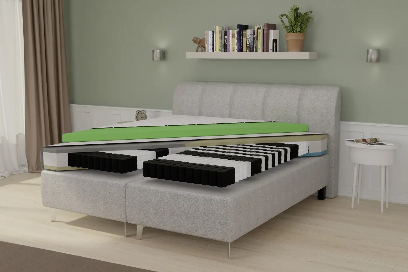 sun garden Boxspringbett BX 2460 Davie LF 180 x 200 cm silber