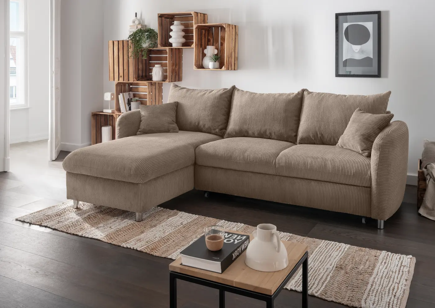 Benformato Funktionsecke Vino graubraun ca. 217 x 145 cm