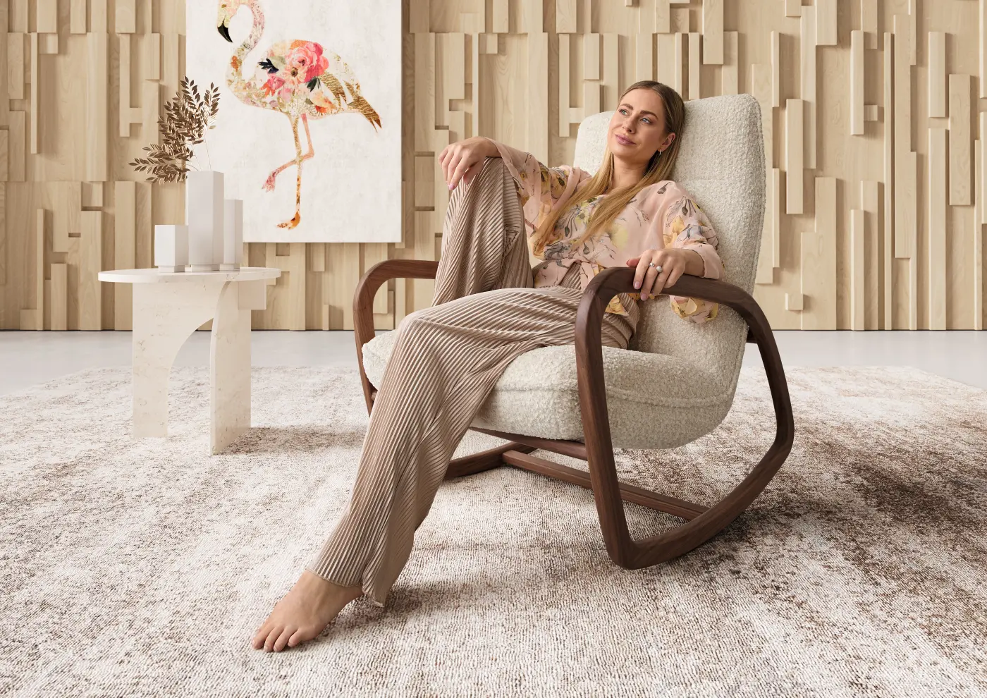 Koinor Schaukelsessel  ICKY-VS Chenille beige