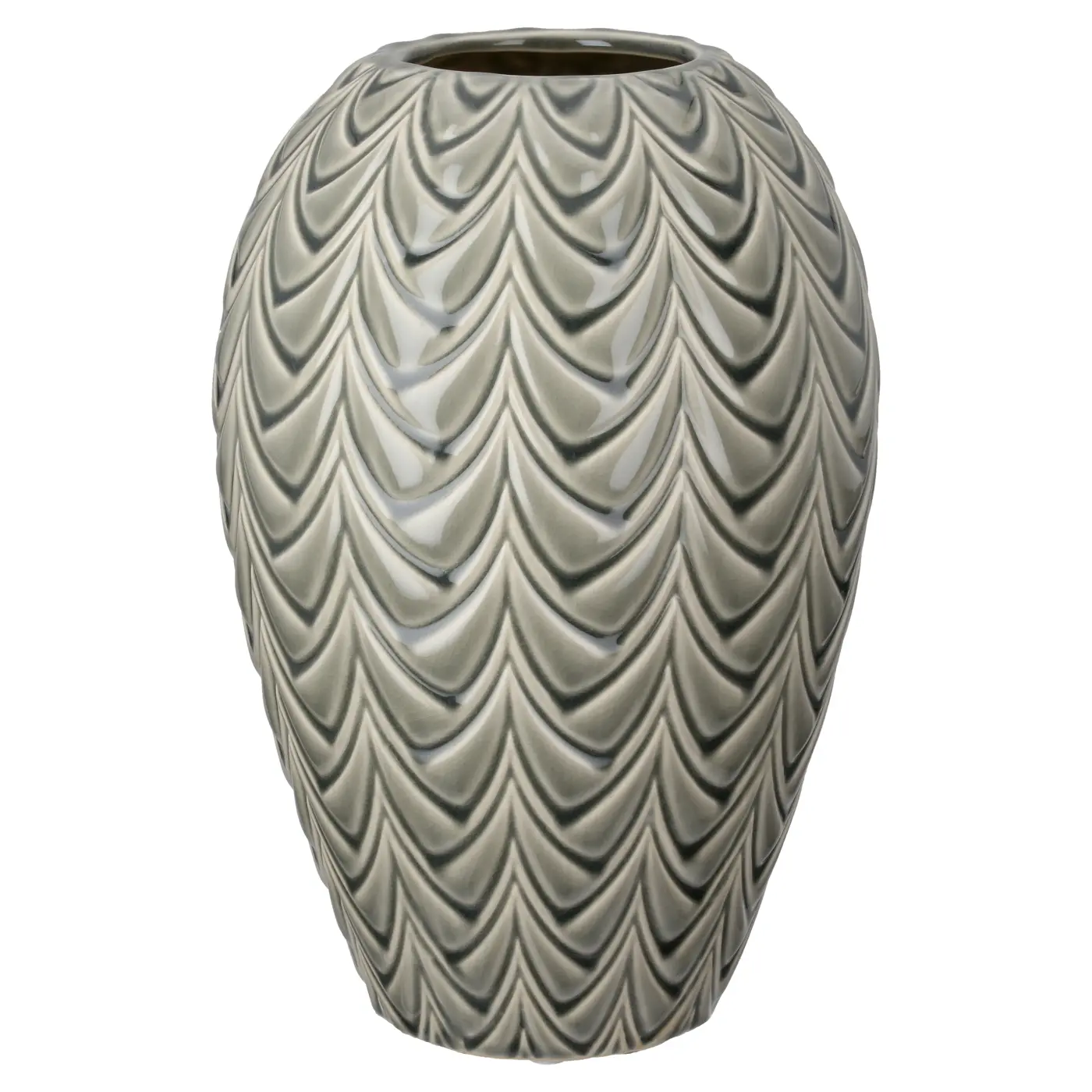 Gilde Vase bauchig grün 26 cm Keramik