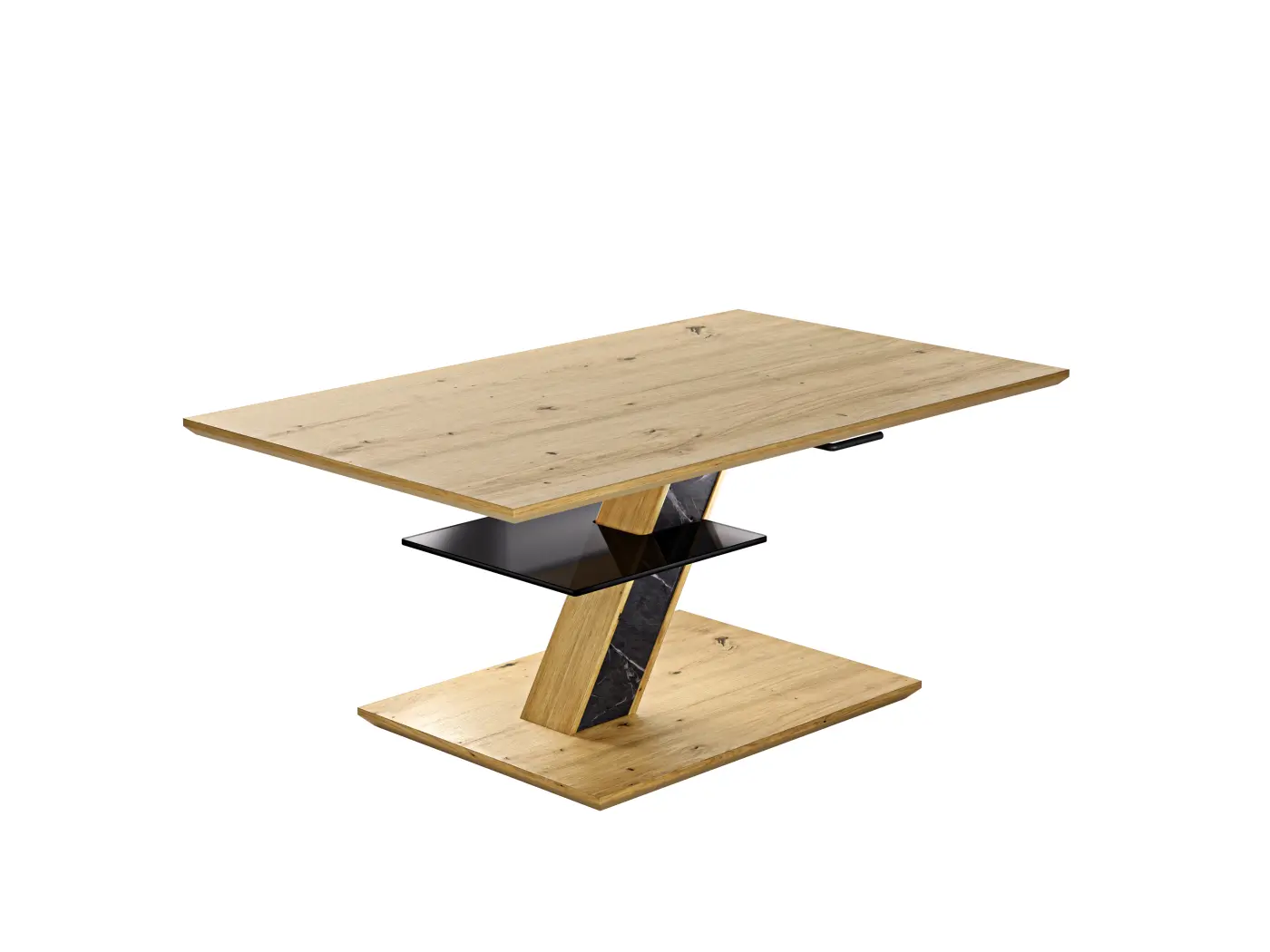 Vierhaus  Couchtisch 5734 Wildeiche furniert höhenverstellbar ca. 100 × 60 × 47–64 cm