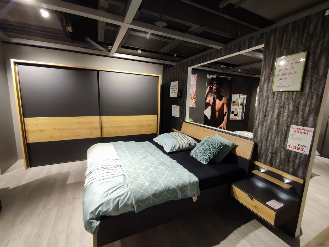 Wiemann  Komplettschlafzimmer  Alabama Graphit/Eiche Bianco Dekor 
