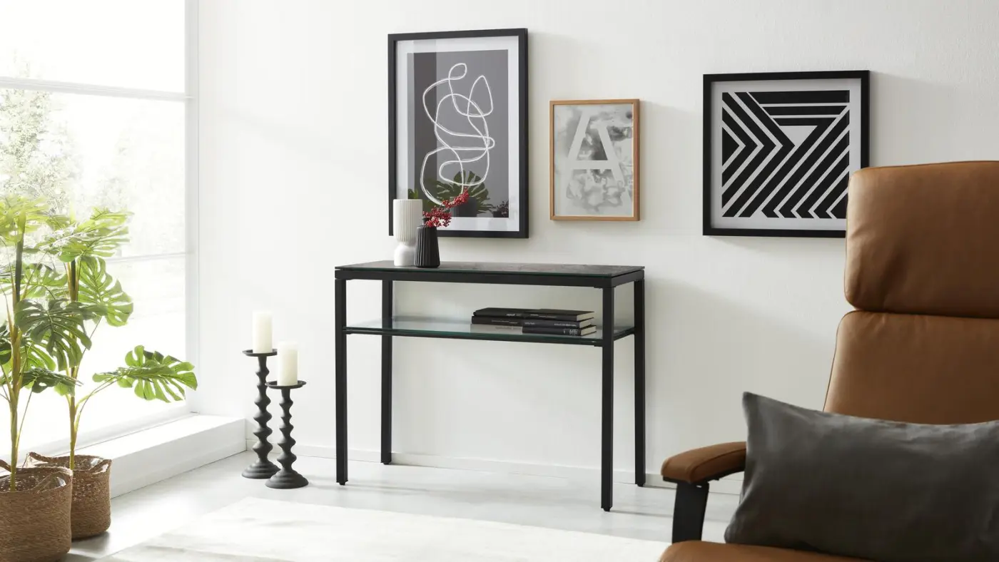 Inteliving Konsole modern Serie 6210  Zementgrau ca. 100 x 38 x 75 cm