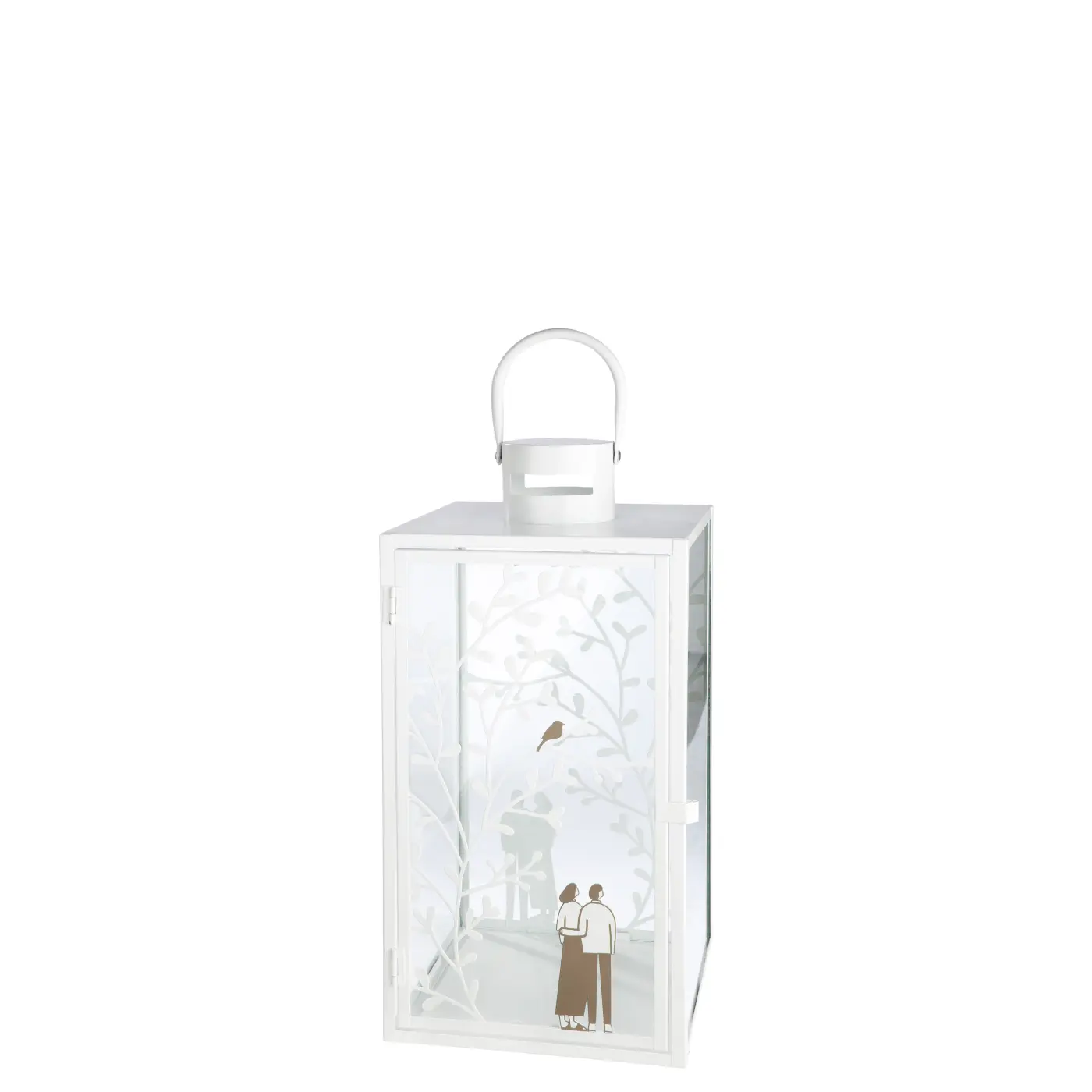 Gilde Laterne Laterne weiß 40 cm Metall