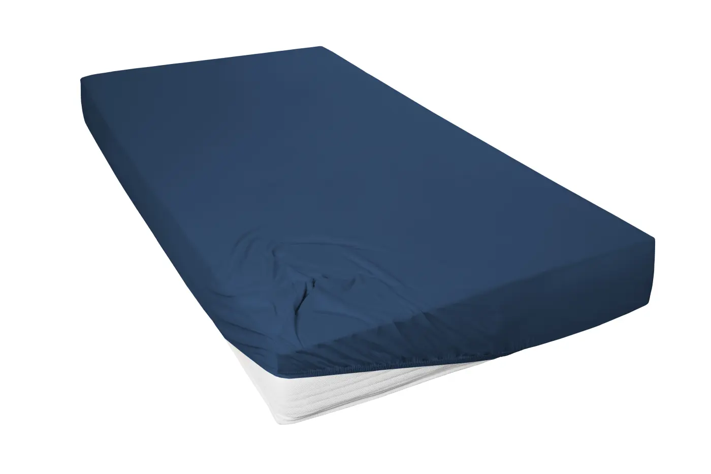 Hahn Mako-Feinjersey-Spannbetttuch marine 150x200cm