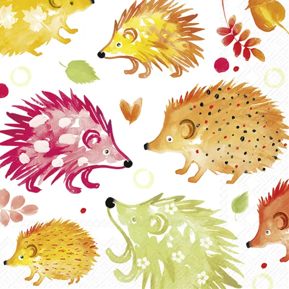 Ihr Lunch-Servietten JOYFUL HEDGEHOG orange 33X33 cm