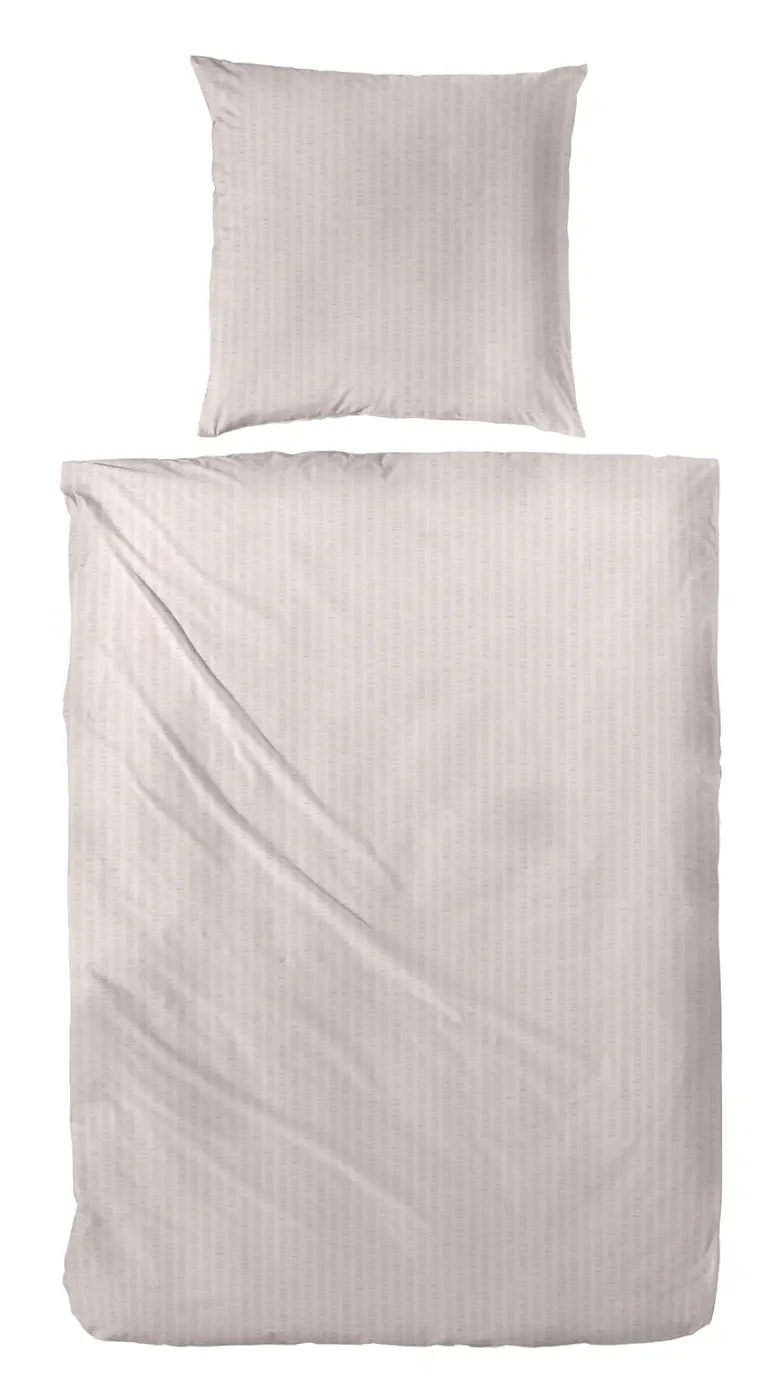 Hahn Seersucker Bettwäsche beige   155 x 220 cm + 80 x 80 cm  