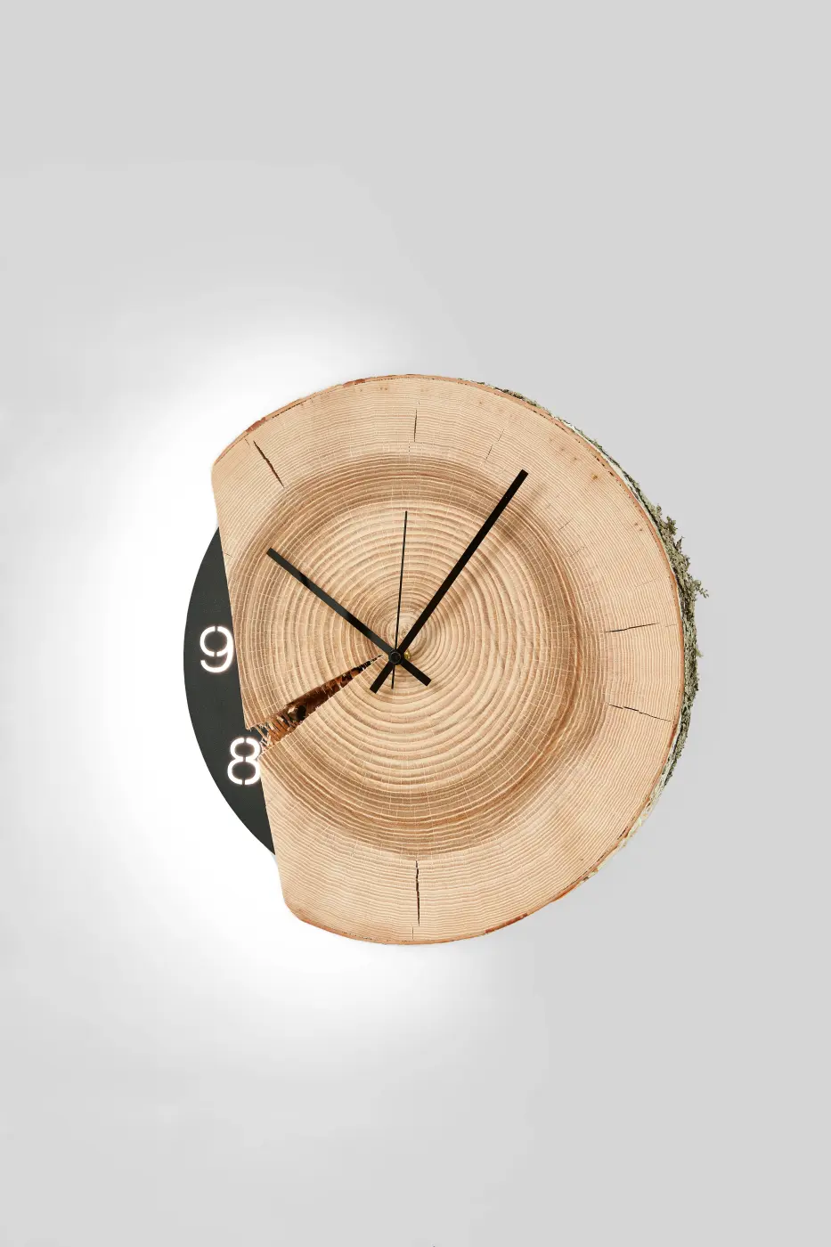 Hartmann Naturstücke Wanduhr Riffeiche gebürstet 