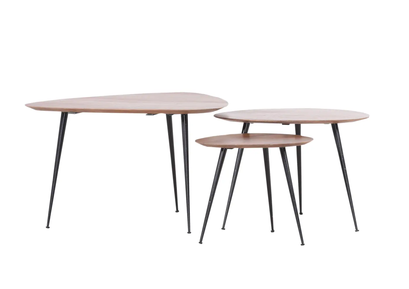 Gutmann  Beistelltisch 3-er Set Bloom Akazie massiv natur/schwarz 