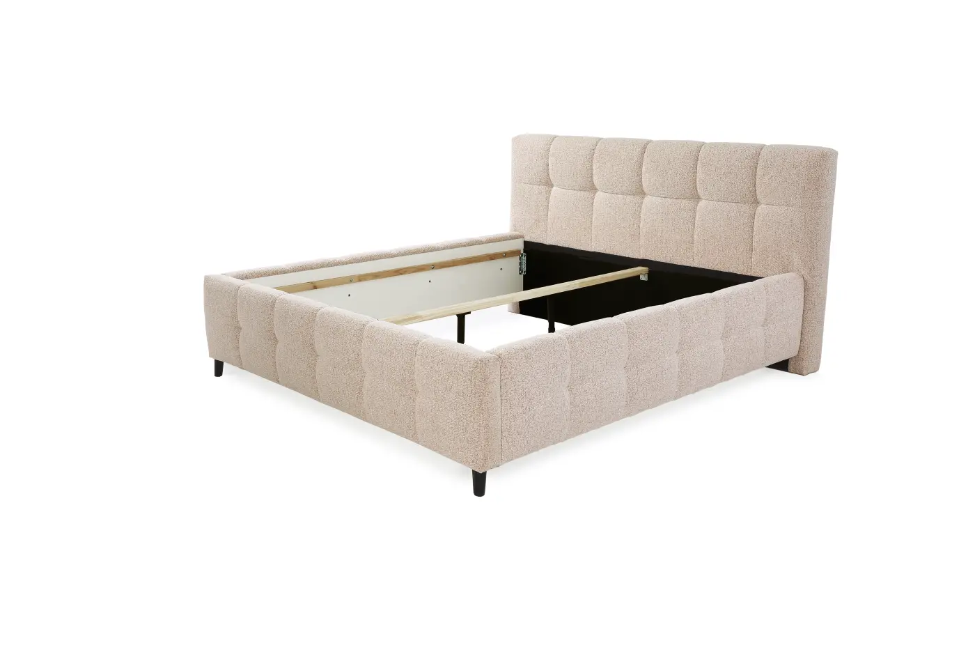 Jockenhöfer Polsterbett Lucy beige mit  Bubble Optic LF 180 x 200 cm