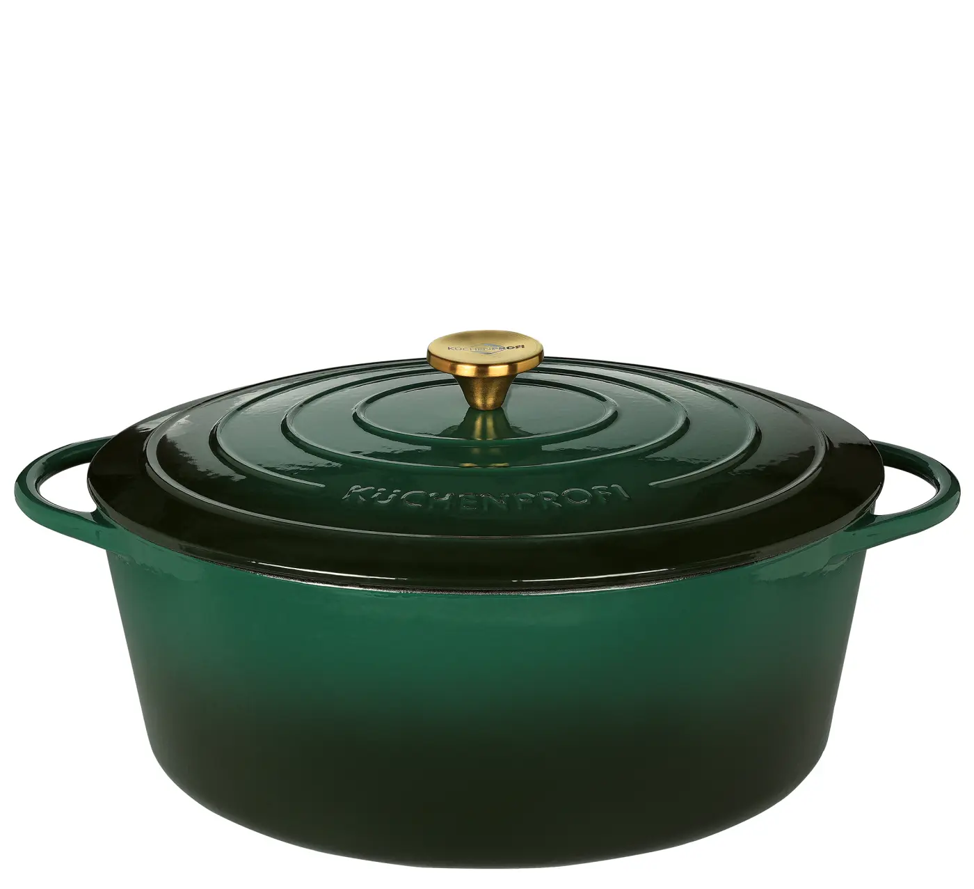 Küchenprofi  Bratentopf oval, 35 cm racing green PROVENCE emailiertes gusseisen