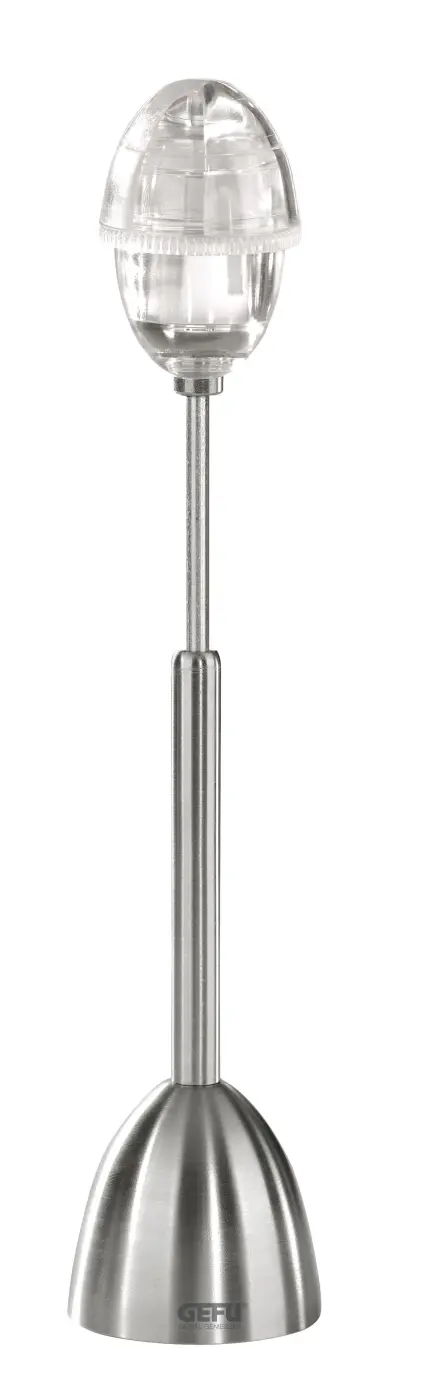 GEFU Eierköpfer mit Salzstreuer OVO silber hochwertiger Edelstahl|Kunststoff|