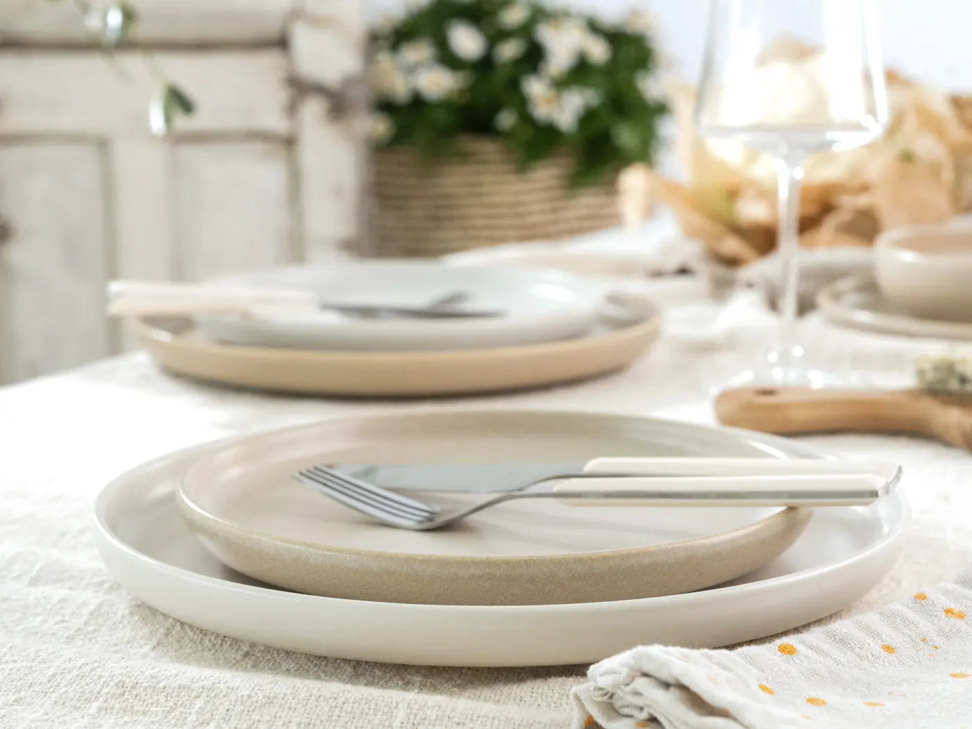 CreaTable Tellerset 12-tlg Uno Toscana beige creme