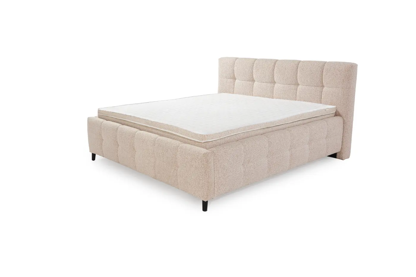 Jockenhöfer Polsterbett Lucy beige mit  Bubble Optic LF 180 x 200 cm