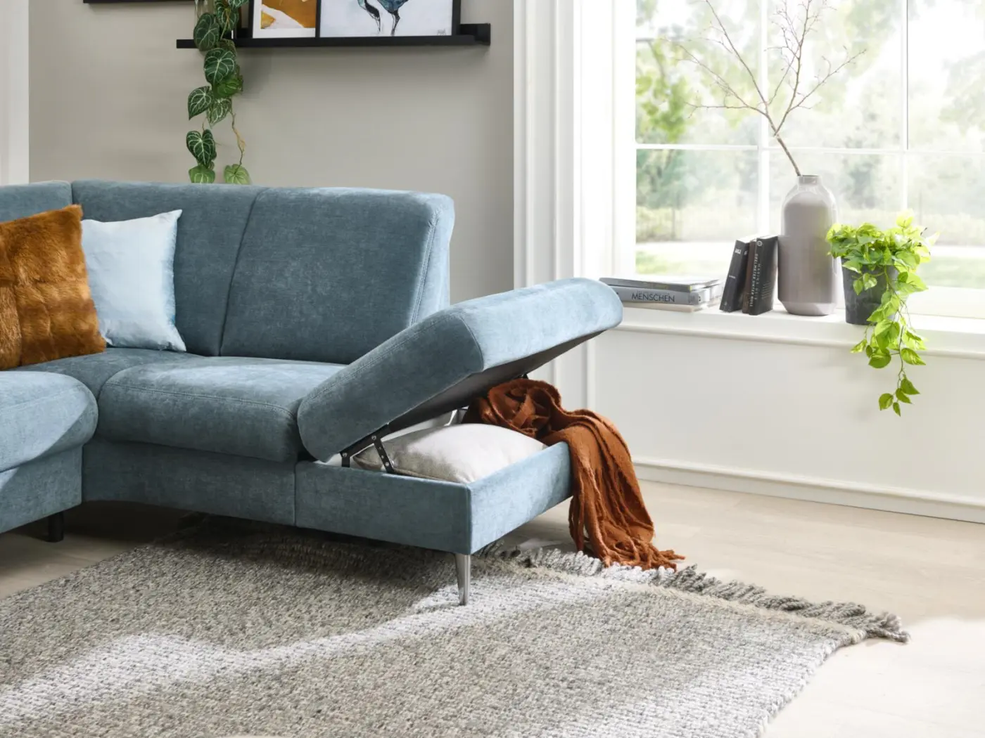 Polipol Polstergruppe Serie OS-PP1204 mit Funktion blau ca. 240 x 190 cm