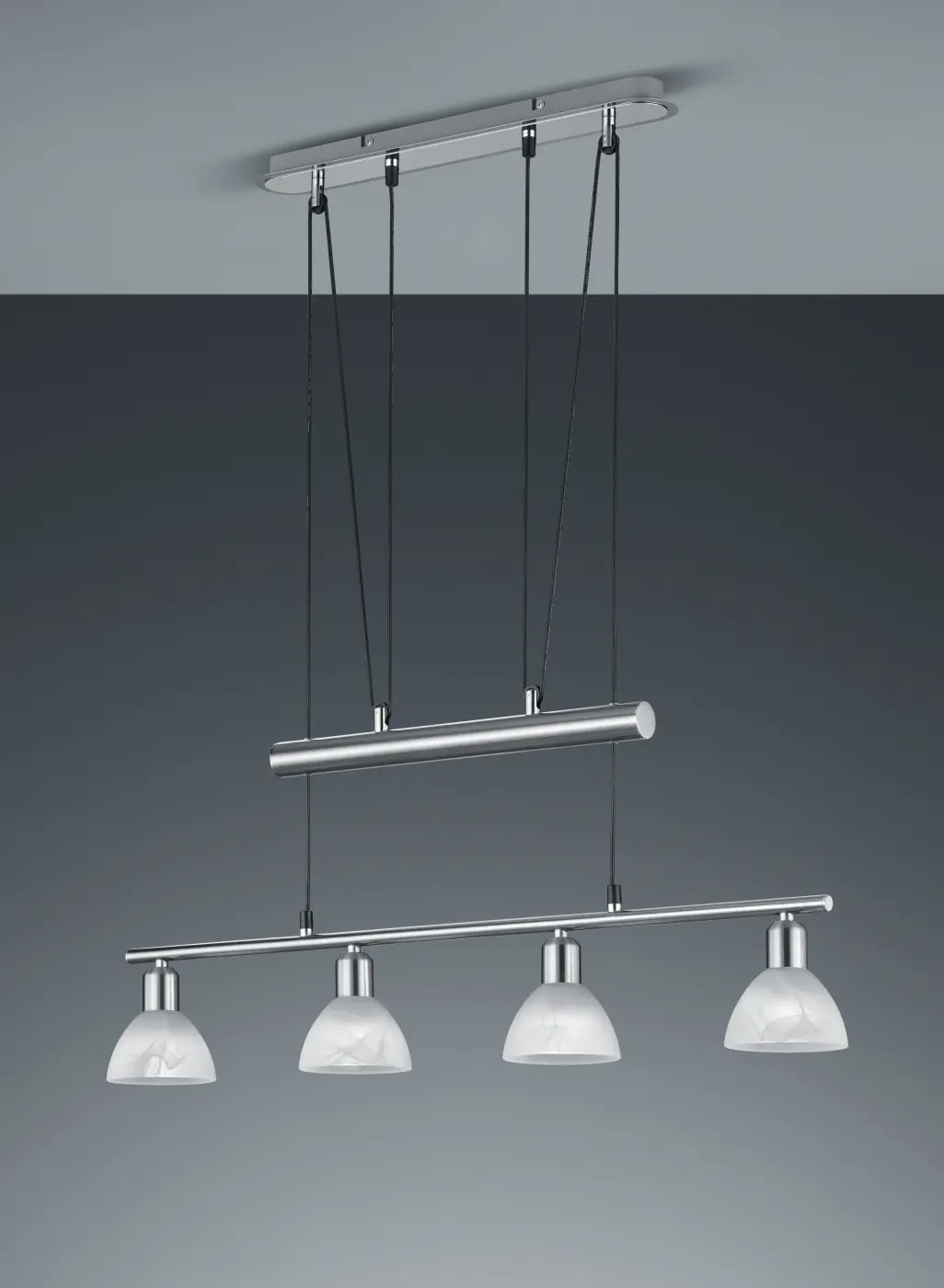 Trio Leuchten  Pendelleuchte Levisto nickel matt, Glas alabasterf.