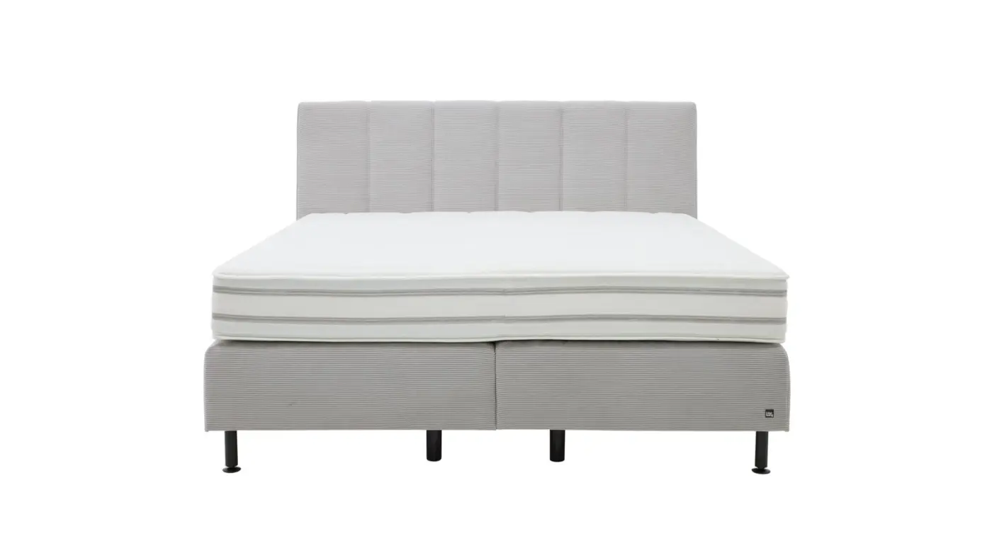Interliving  Boxspringbett Serie IL 1418 LF 180 x 200 cm Feincord hellgrau