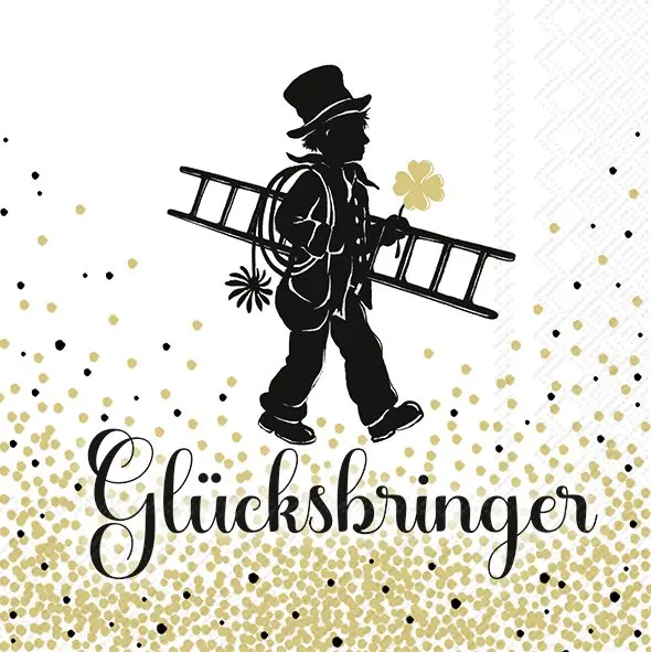 Ihr Cocktail-Servietten GLÜCKSBRINGER gold 25X25 cm