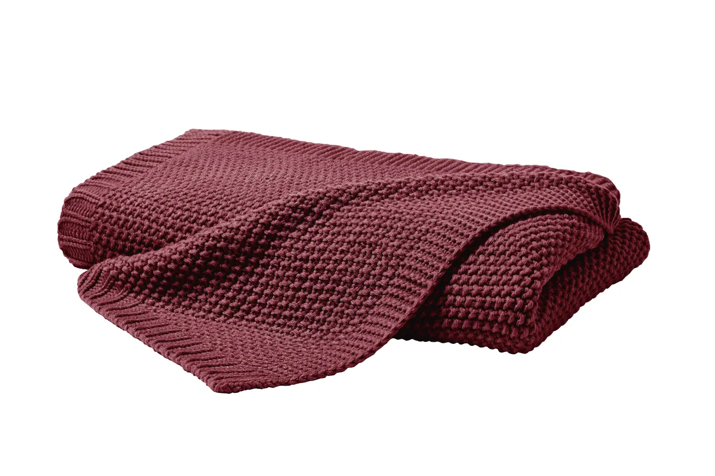 Hahn Strickdecke 130 x 170 cm Uni marsala