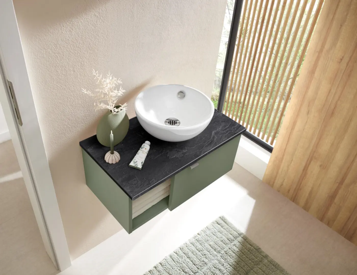 Pelipal  Gästebadkombination Serie 6915 schilfgrün matt