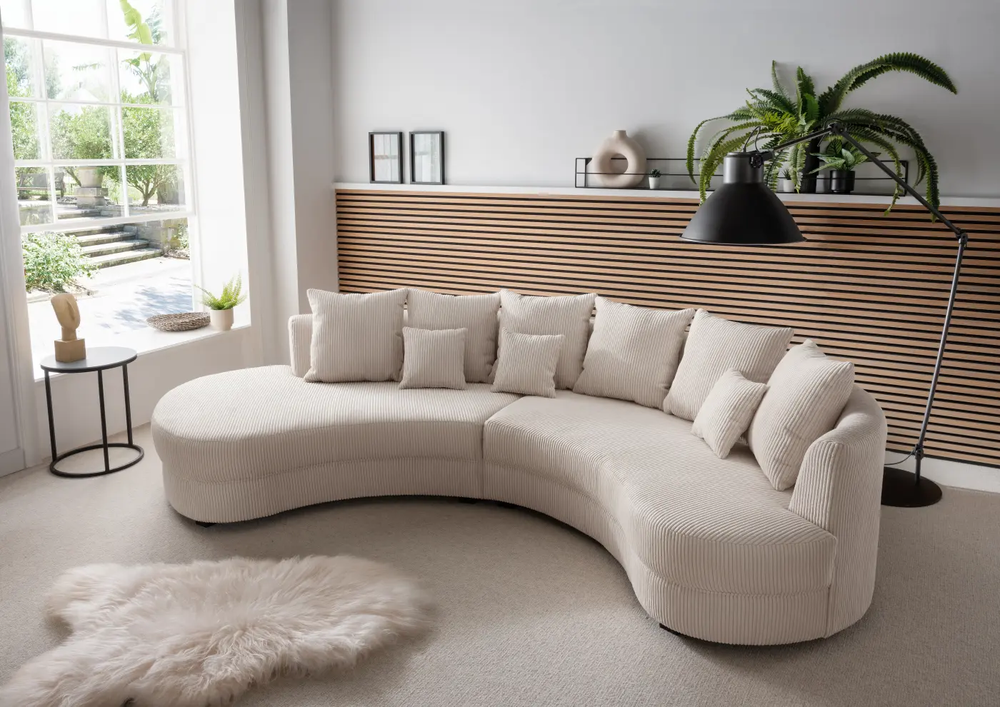 Benformato Rundecke Limoncello Cord beige 160 x 300 x 160 cm