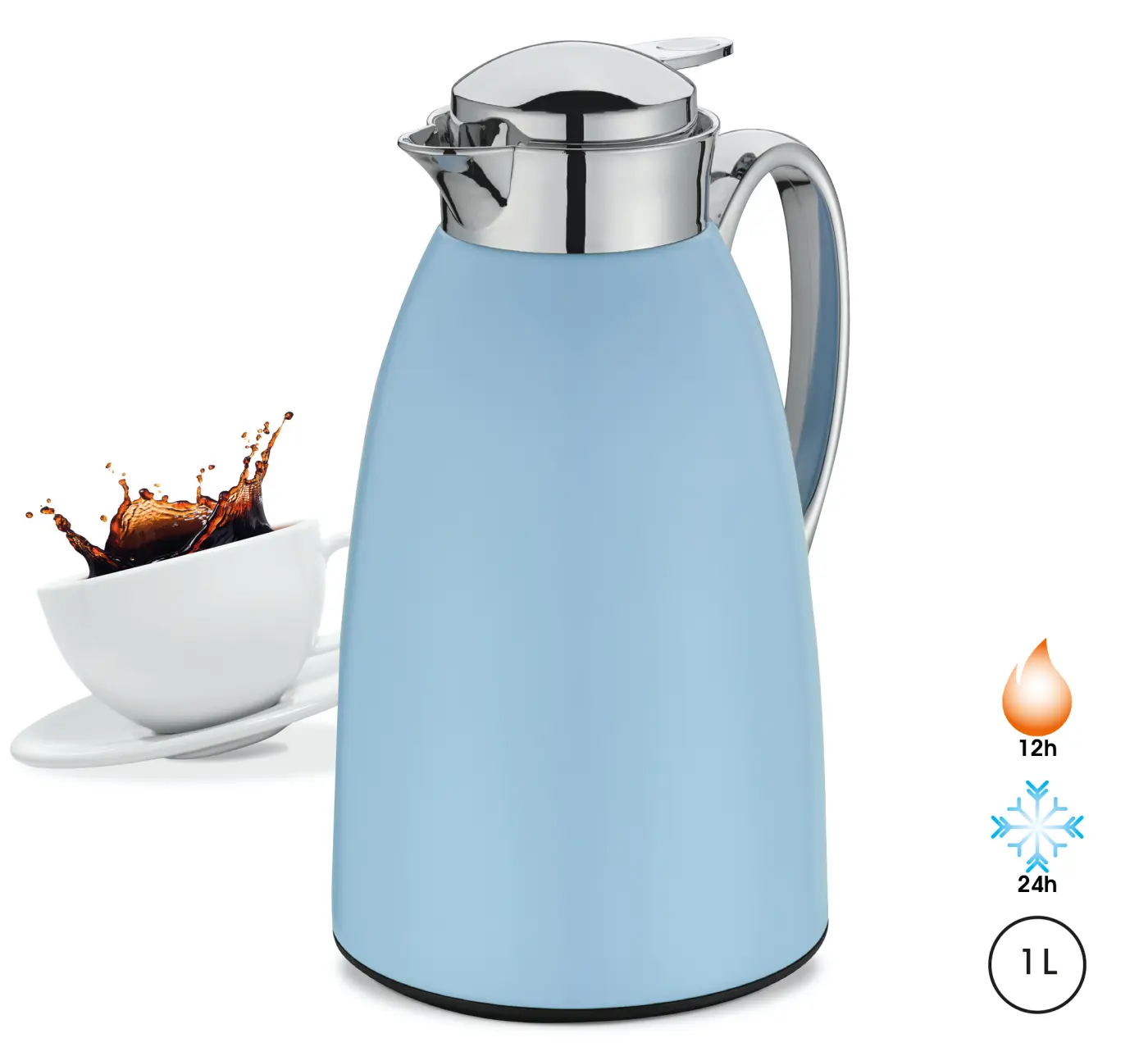 Cilio Isolierkanne VENEZIA hellblau matt