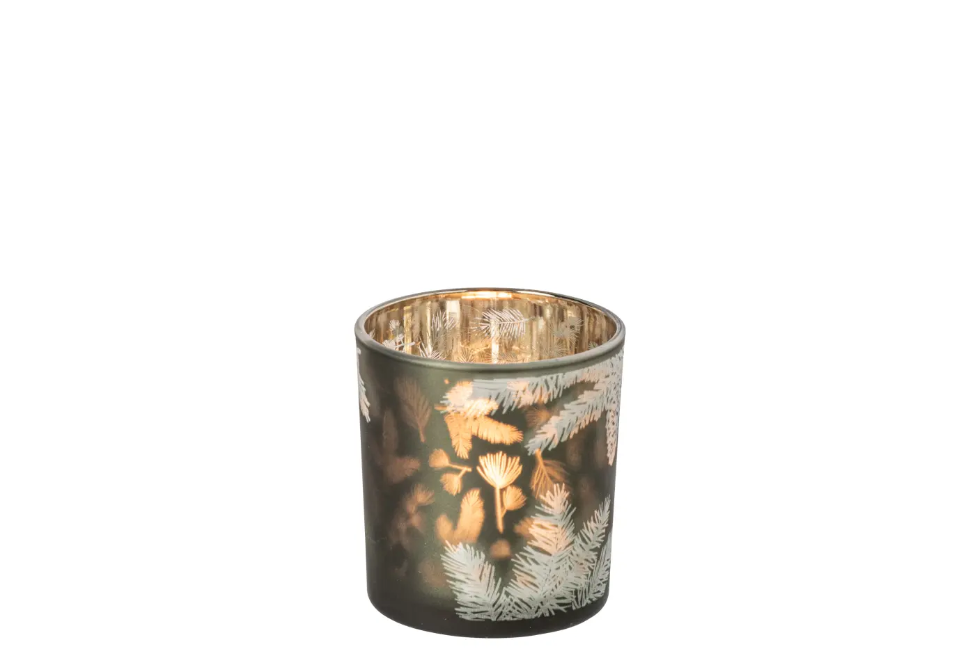 Jolipa Windlicht  Kiefa Glas dunkelgrau  7,3x7,3x8cm