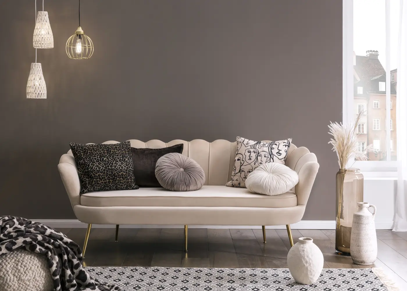 DONE. GLAM Kissenhülle Samt chocolate 40 x 60 cm