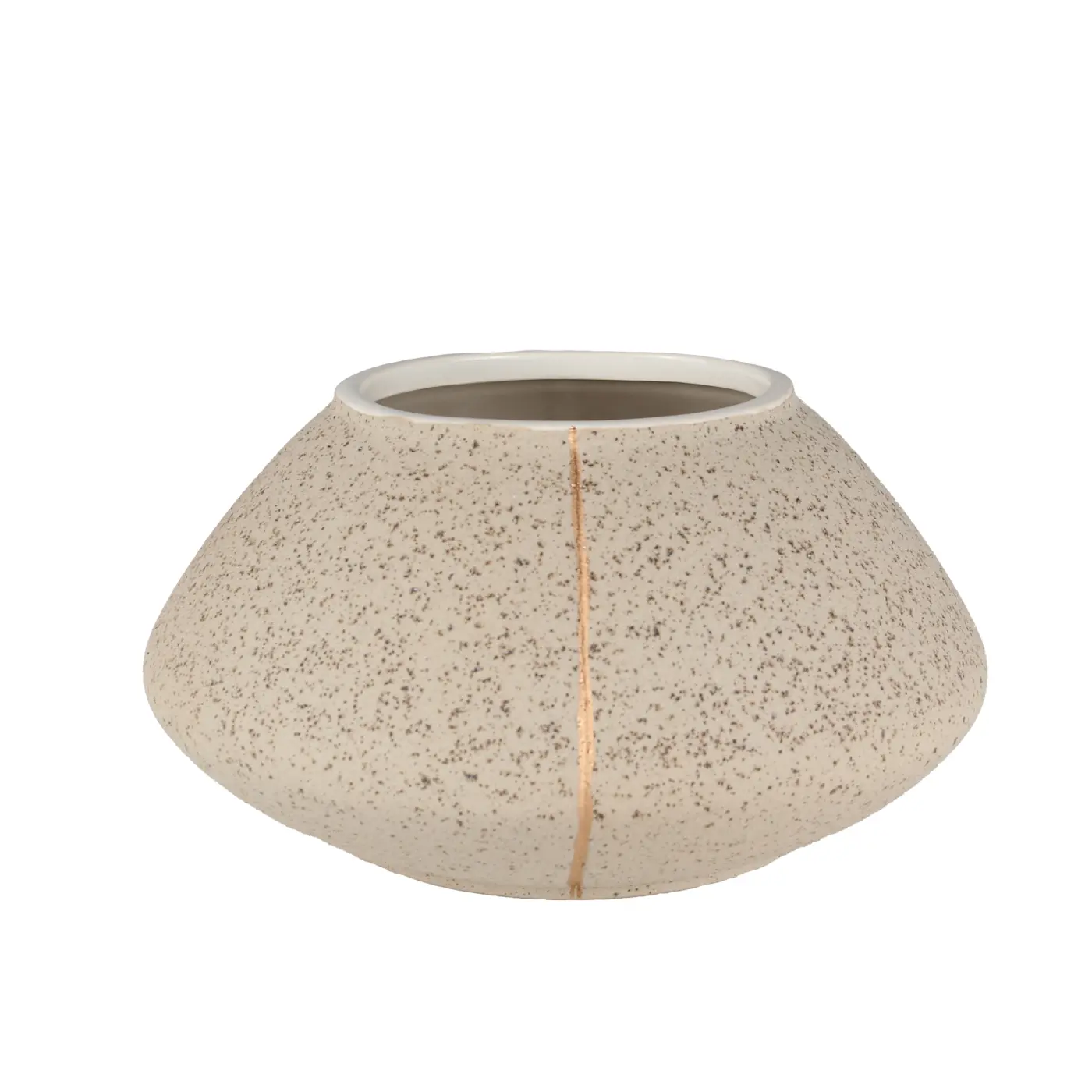 Gilde Vase Flag  Keramik creme-gold