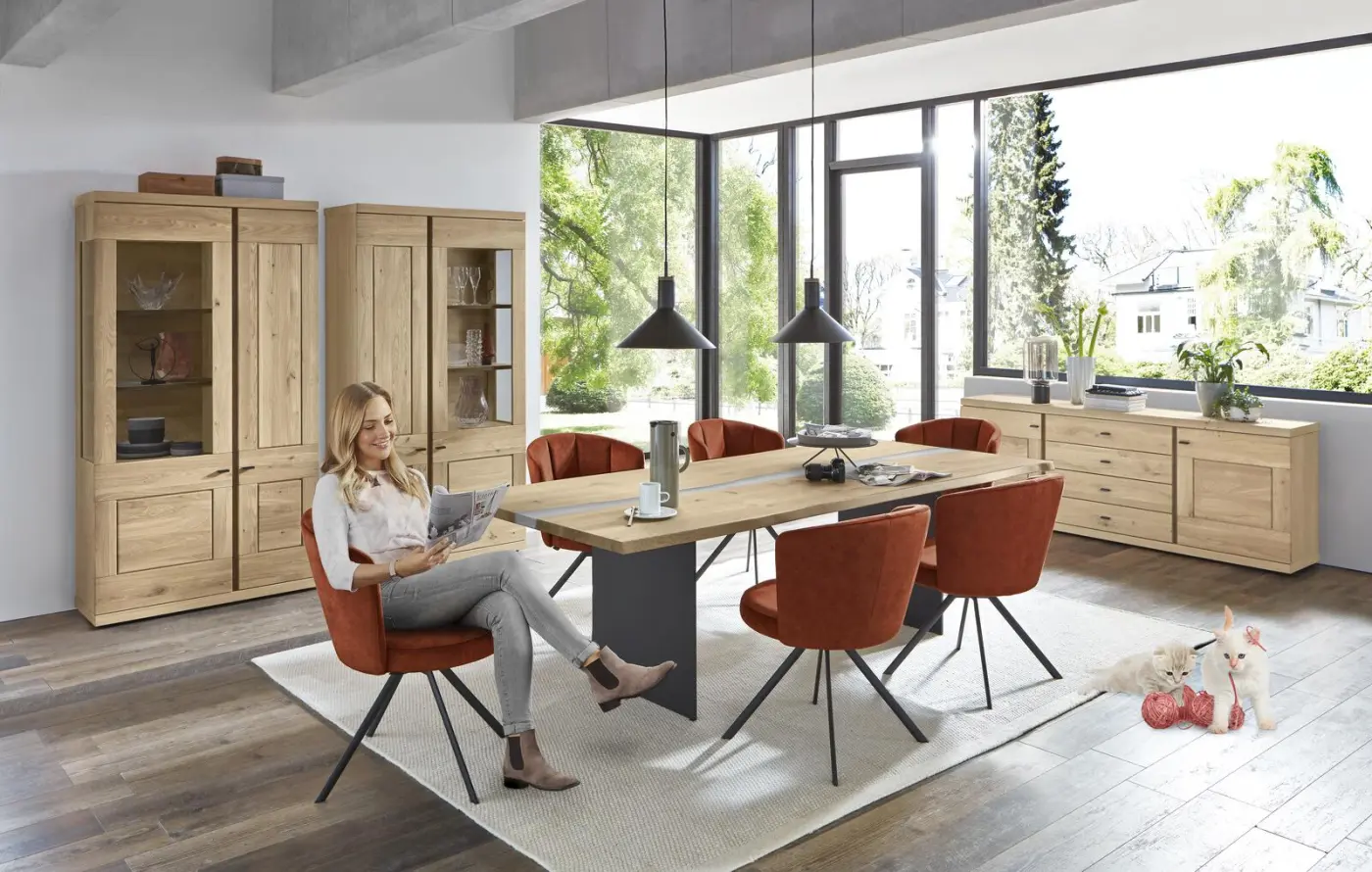 Venjakob Next Level 3000 Sidebaord mit BeleuchtungWildeiche hell soft 208 x 80 x 43 cm