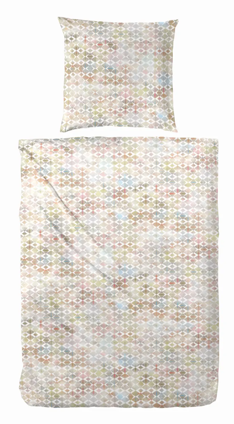 Hahn Perkal Bettwäsche 135x200/80x80 cm  grün-braun