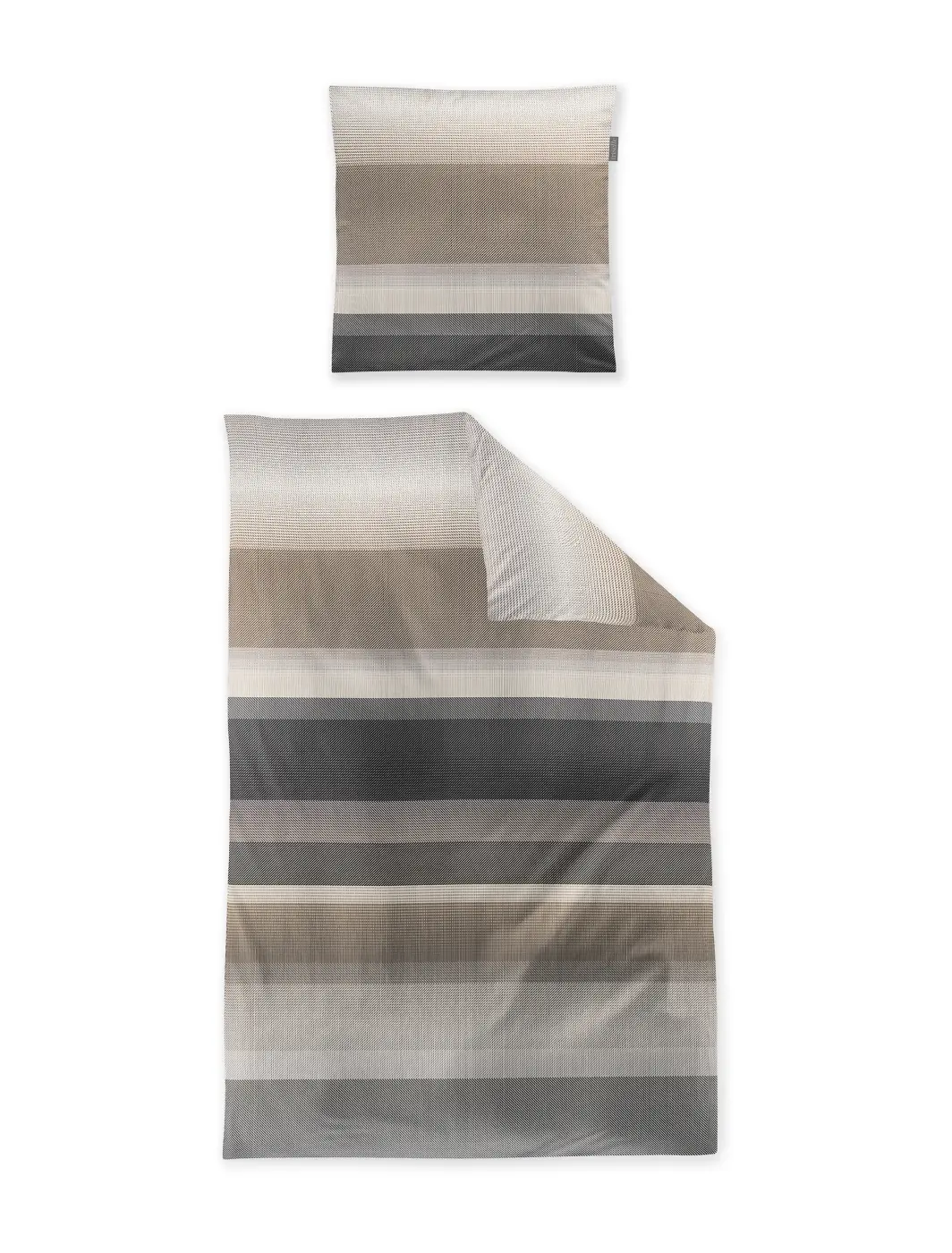 Irisette  Mako-Satin Bettwäsche Wave natur gestreift 135x200 cm