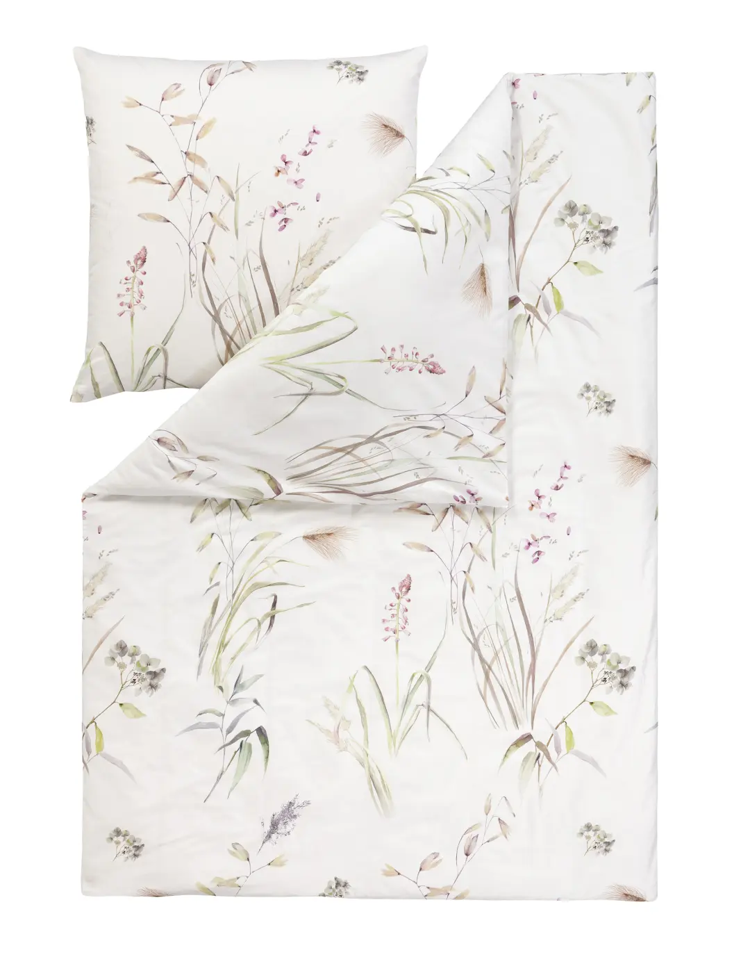 Estella Mako - Satin Bettwäsche grün 135 x 200/ 80 x 80 cm