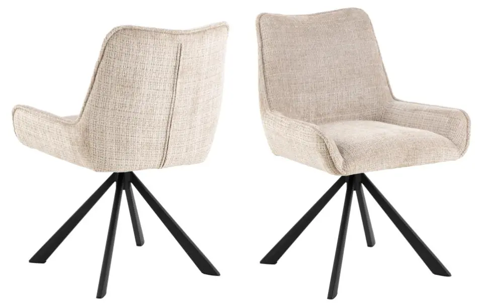 Actona  Esszimmerstuhl Eddie mit Drehfunktion beige schwarz