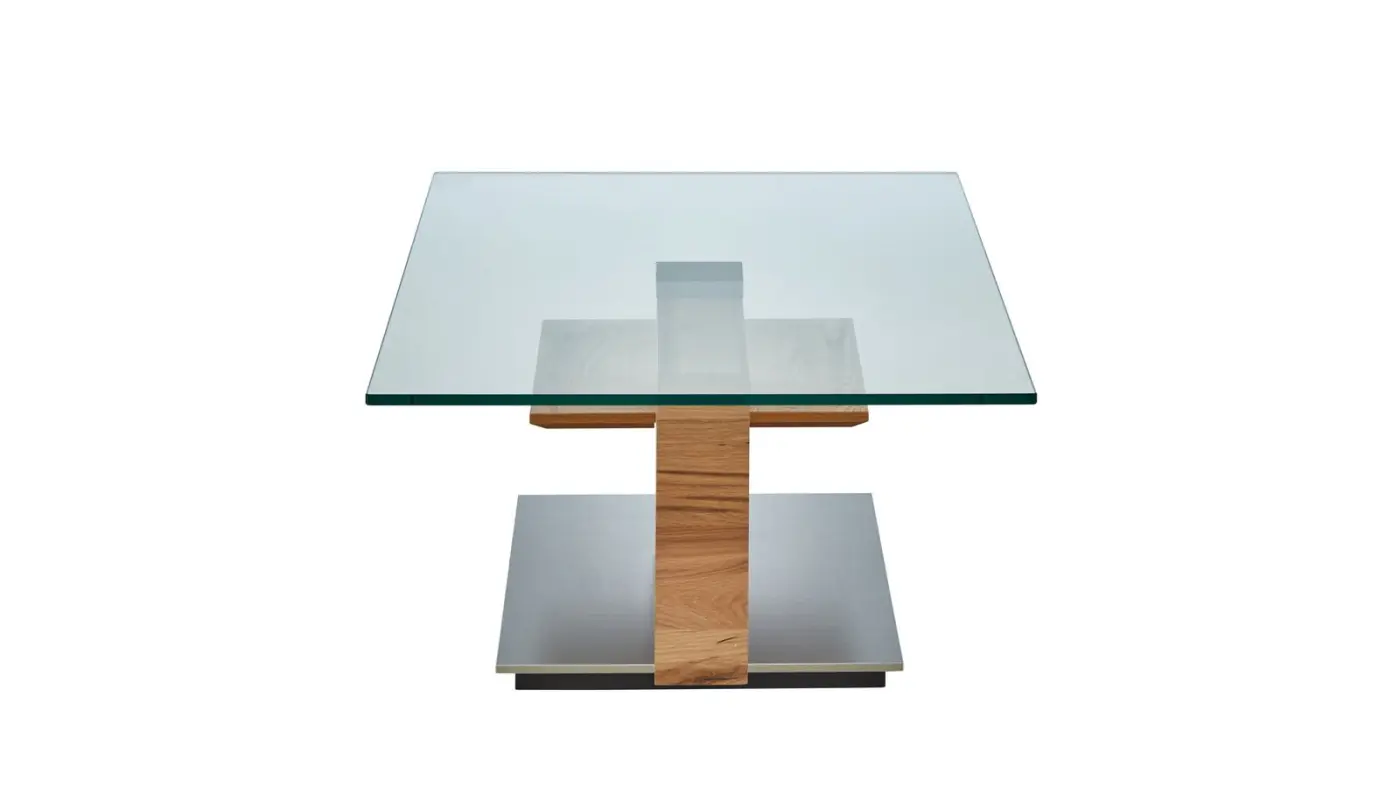 Venjakob Couchtisch 4420 Eiche rustico hell geölt/Glasplatte  115 x 70 x 40 cm