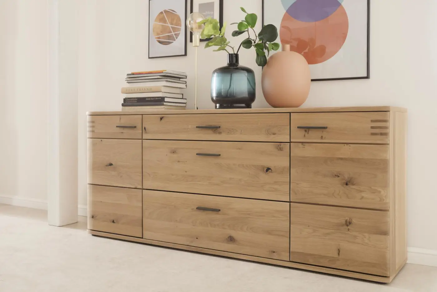 MCA furniture  Sideboard Salvador Front: Balkeneiche bianco ca. B/H/T: 180 x 78 x 44cm